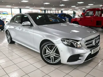Used Mercedes E220 AMG Line Premium 194 HP (142 kW) 2018 Iridium silver Sedan
