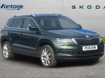 Used Skoda Karoq SE L 150 HP (110 kW) 2018 Emerald green metallic SUV