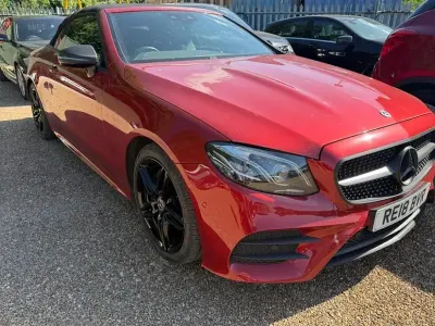 Used Mercedes E220 AMG Line Premium Plus 194 HP (142 kW) 2018 Red Cabriolet
