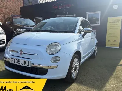 Used Fiat 500 Lounge 69 HP (50 kW) 2009 Blue Cabriolet