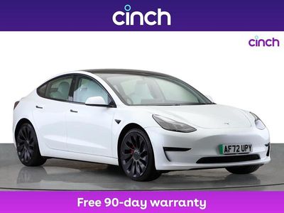 White Used 2022 Tesla Model 3 Performance Sedan | £20,299 (Fair price)