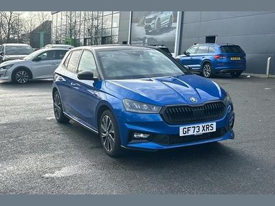 Used Skoda Fabia Monte Carlo 147 HP (108 kW) 2023 Race blue metallic black body / magic pearl effect roof Hatchback