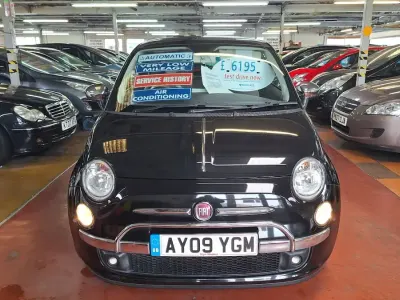 Used Fiat 500 Lounge 100 HP (73 kW) 2009 Black Cabriolet