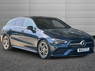 Used Mercedes CLA180 Shooting Brake AMG Line Premium Plus 134 HP (98 kW) 2022 Denim blue Estate
