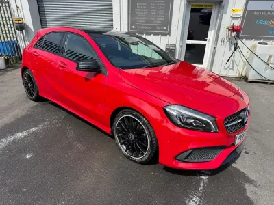 Used Mercedes A180 AMG Line Premium Plus 122 HP (89 kW) 2017 Red Hatchback