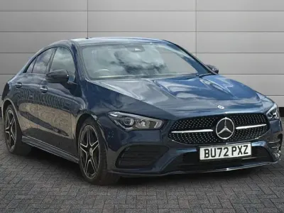 Used Mercedes CLA180 AMG line 134 HP (98 kW) 2022 Blue Coupe