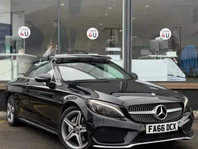 Used Mercedes C220 AMG line 170 HP (125 kW) 2017 Black Cabriolet