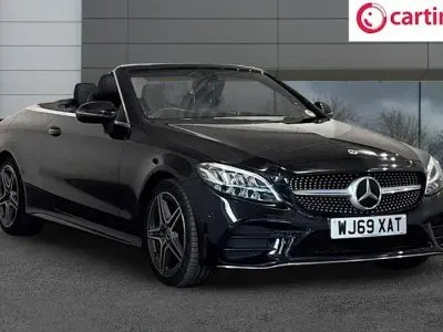 Used Mercedes C200 AMG line 198 HP (145 kW) 2019 Black Cabriolet