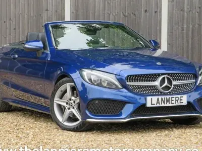 Used Mercedes C220 AMG line 170 HP (125 kW) 2017 Brilliant blue Cabriolet
