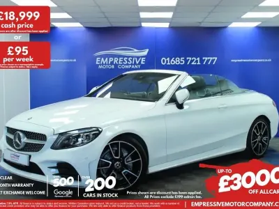 Usado Mercedes C220 AMG line 194 HP (142 kW) 2019 Branco Cabrios