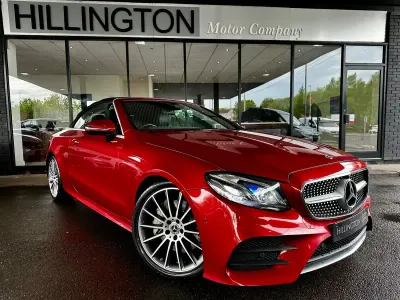 Used Mercedes E350 AMG line 313 HP (230 kW) 2021 Red Cabriolet