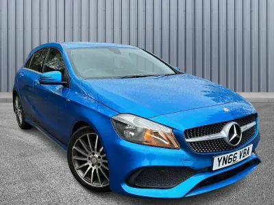 Used Mercedes A180 AMG line 109 HP (80 kW) 2016 Blue Hatchback