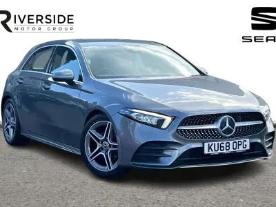 Used Mercedes A200 AMG line 163 HP (119 kW) 2018 Mountain grey Hatchback