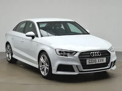 Used Audi A3 S-Line 150 HP (110 kW) 2018 White Sedan