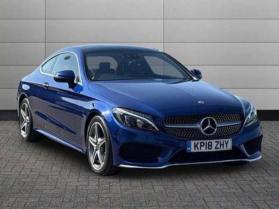 Used Mercedes C250 AMG Line Premium Plus 200 HP (147 kW) 2018 Blue Coupe