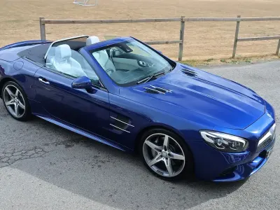 Used Mercedes SL400 AMG Line Premium 367 HP (269 kW) 2018 Blue Cabriolet
