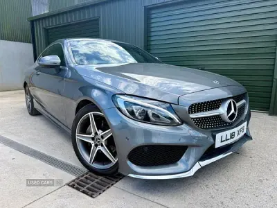Used Mercedes C220 AMG line 170 HP (125 kW) 2018 Grey Coupe