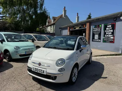 Used Fiat 500 Lounge 69 HP (50 kW) 2013 White Cabriolet