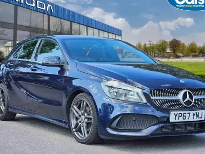 Used Mercedes A200 AMG line 136 HP (100 kW) 2017 Blue Hatchback