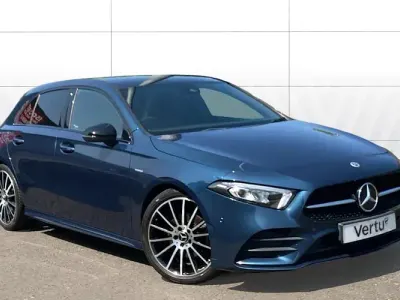 Used Mercedes A200 Exclusive 150 HP (110 kW) 2020 Blue Hatchback