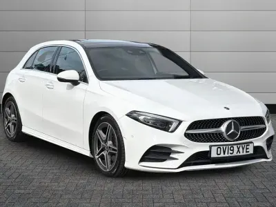 Used Mercedes A200 AMG Line Premium Plus 148 HP (108 kW) 2019 Polar white Hatchback