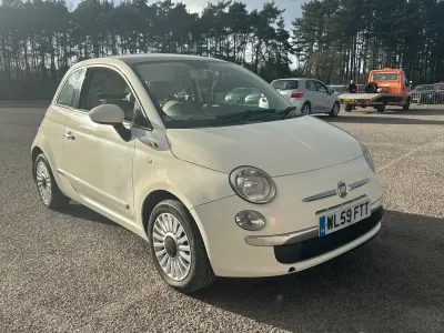 Occasion Fiat 500 Lounge 69 ch (50 kW) 2009 Blanc Cabriolet