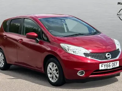 Used Nissan Note Acenta 80 HP (58 kW) 2016 Metallic  magnetic red Hatchback
