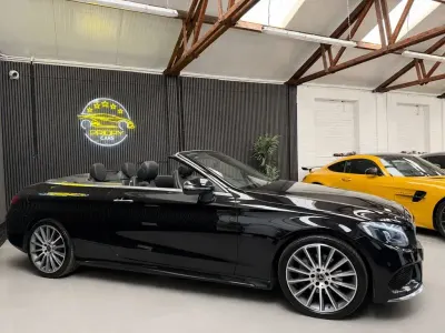 Used Mercedes C220 AMG line 170 HP (125 kW) 2017 Black Cabriolet