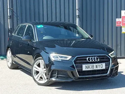 Begagnad Audi A3 S-Line 115 HK (84 kW) 2018 Svart Sedan
