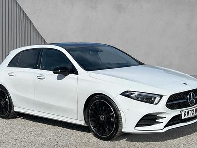 Used Mercedes A200 AMG Line Premium Plus 163 HP (119 kW) 2022 Moonstone white metallic Hatchback
