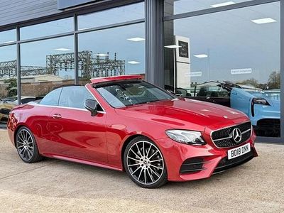 Begagnad Mercedes E220 AMG Line Premium Plus 194 HK (142 kW) 2018 Röd Cab