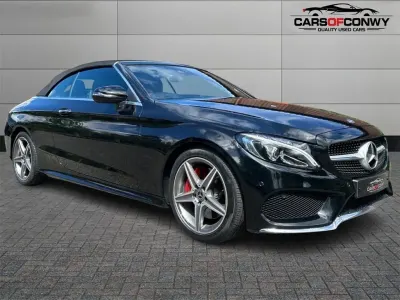 Used Mercedes C250 AMG line 204 HP (150 kW) 2018 Black Cabriolet