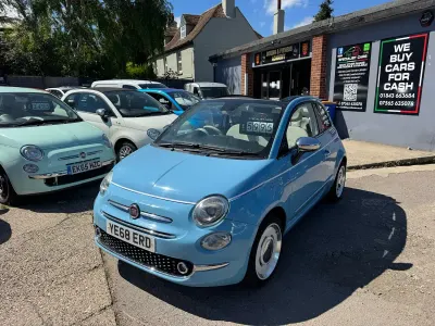 Used Fiat 500 69 HP (50 kW) 2018 Blue Cabriolet