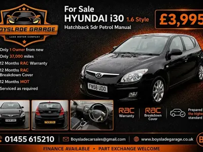 Used Hyundai i30 Style 120 HP (88 kW) 2008 Black Hatchback
