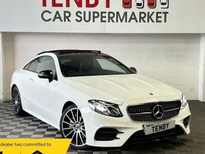 Used Mercedes E220 AMG Line Premium 194 HP (142 kW) 2018 White Coupe