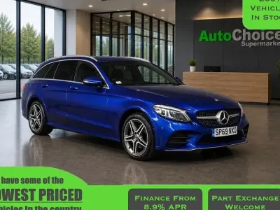 Usado Mercedes C200 AMG line 2019 Azul Carrinha