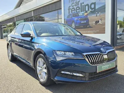 Used Skoda Superb SE Technology 150 HP (110 kW) 2022 Blue Hatchback