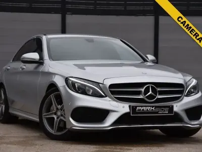 Usado Mercedes C220 AMG line 170 CV (125 kW) 2017 Plateado Berlina
