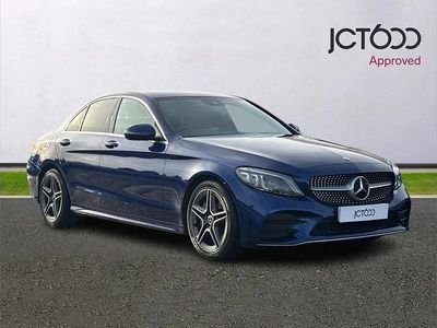 Used Mercedes C300 AMG line 241 HP (177 kW) 2019 Blue Sedan