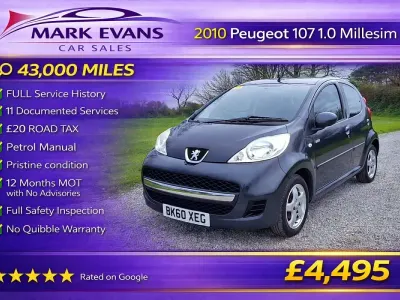 Second-hand Peugeot 107 68 CP (50 kW) 2010 Gri Hatchback