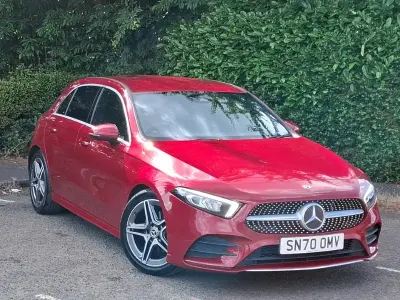 Used Mercedes A180 AMG line 136 HP (100 kW) 2020 Red Hatchback