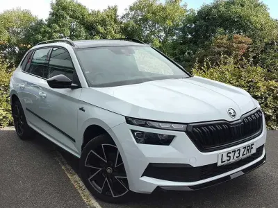 Used Skoda Kamiq Monte Carlo 81 HP (59 kW) 2023 Moon white metallic SUV
