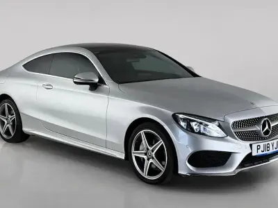 Used Mercedes C250 AMG line 204 HP (150 kW) 2018 Silver Coupe