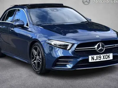 Used Mercedes A35 AMG Premium Plus 306 HP (225 kW) 2019 Blue Hatchback