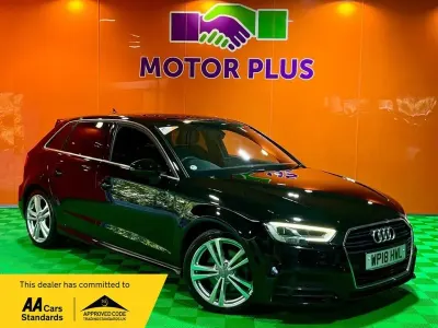 Used Audi A3 Sportback S-Line 190 HP (139 kW) 2018 Black Hatchback