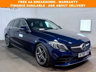 Used Mercedes C220 AMG line 194 HP (142 kW) 2020 Blue Estate