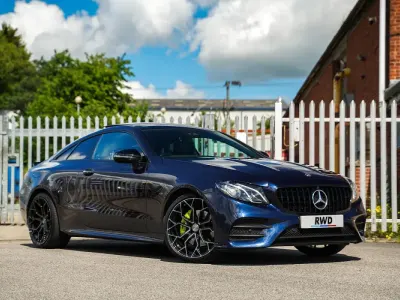 Used Mercedes E220 AMG Line Premium 194 HP (142 kW) 2018 Blue Coupe