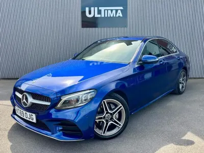 Used Mercedes C200 AMG line 157 HP (115 kW) 2019 Blue Sedan