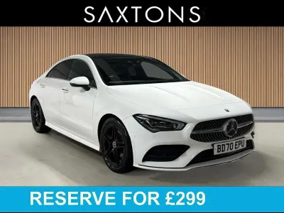 Used Mercedes CLA180 AMG line 136 HP (100 kW) 2020 White Coupe