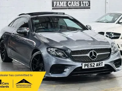 Used Mercedes E220 AMG Line Premium Plus 194 HP (142 kW) 2018 Grey Coupe